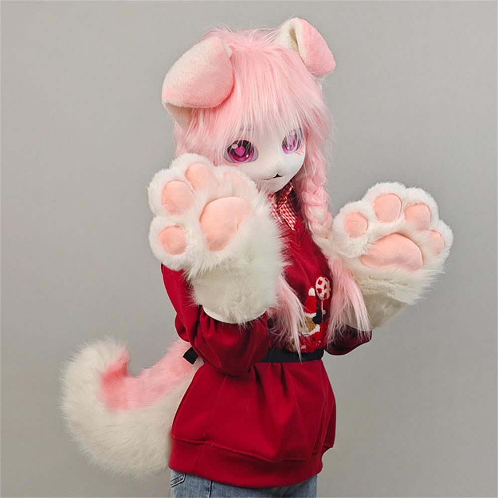 40cm Lockiger Hundeschwanz mit verstellbarem Gürtel, Flauschiger Plüsch-Felliger Schwanz für Cosplay, Tierkostüm-Requisite für Anime-Convention