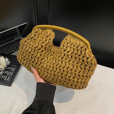 New Summer Beach Bag for Women Clutch Bag Luxury Designer Straw Bags Tote Handbag Fashion Woven Rattan Bags Female Travel Purse