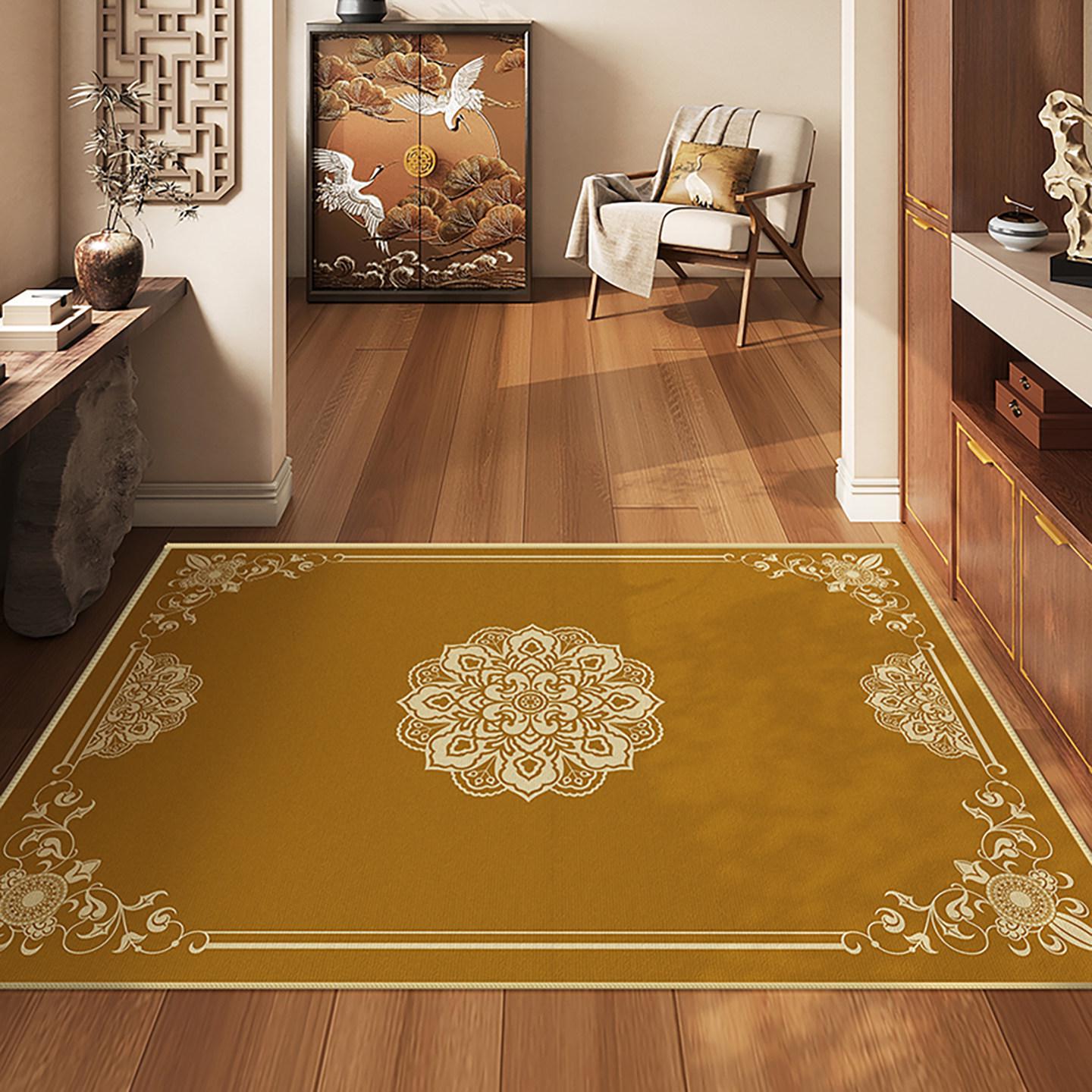 Feng Shui Wealth Crystal Velvet Doormat: Easy-to-Clean Chinese Style Indoor Entryway Mat 40*60cm