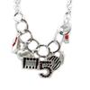 NOA [G8344] - Designer Necklace 'New York' Silver Red