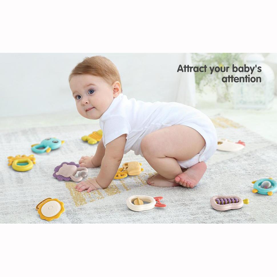 10 Pack Baby Rattle Toys with Storage Box,Infant Grab and Spin Rattles, Early Educational Toys for Newborn Baby Gifts 3, 6, 9,12 Months Girls and Boys