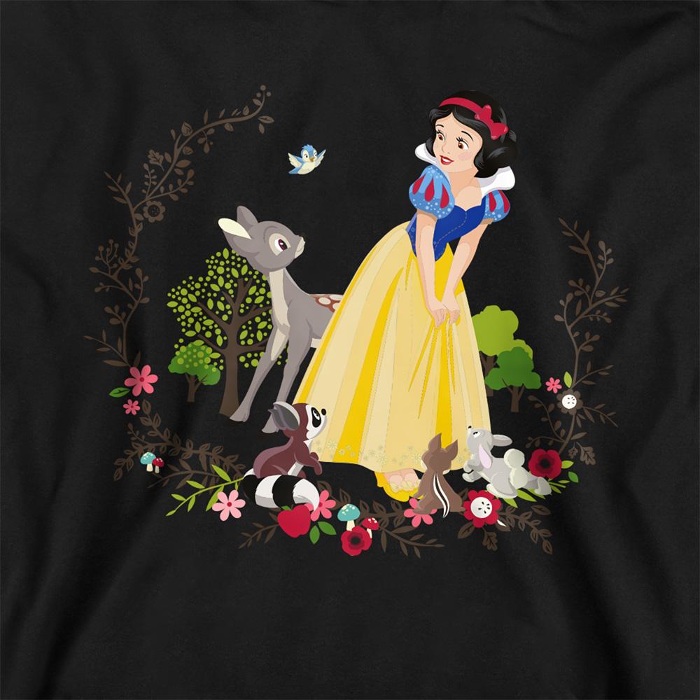 Snow White Dětská/Dětská mikina s kapucí a jejími lesními přáteli