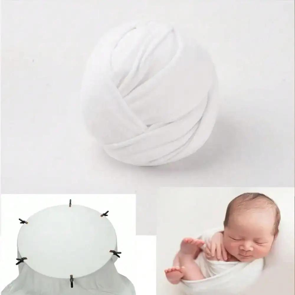 Pasgeboren Fotografie Achtergrond Deken Wikkel Set Zachte Stoffen Opname Studio Accessoires Baby Positionerings Frame Dekens Wikkels Fotografia (White,wrap and blanket) wit