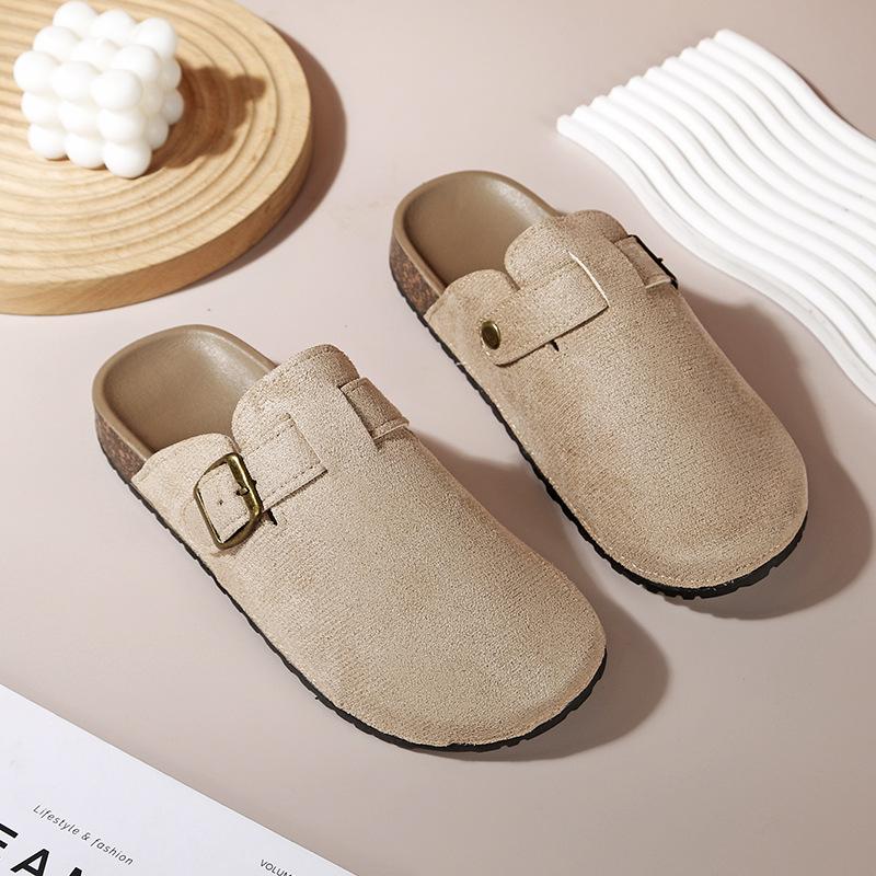 

New bag head flat bottom cool slippers for women s spring and autumn new retro fashion versatile Birkenstocks for women s non-slip outer wear 40-41 [one size too small]