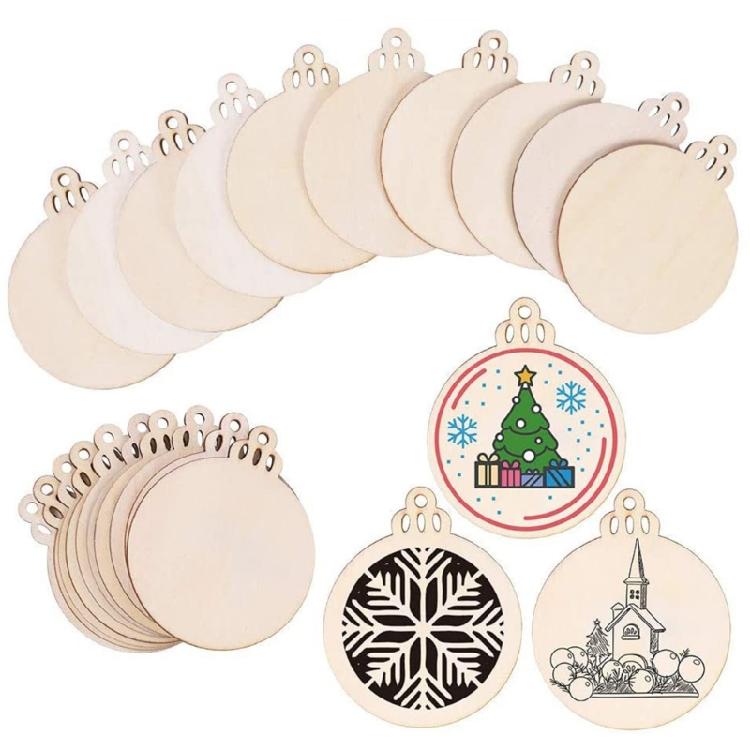 Unfinished Christmas Wood Slices with Rope Kit Festival Party Front Door Wall