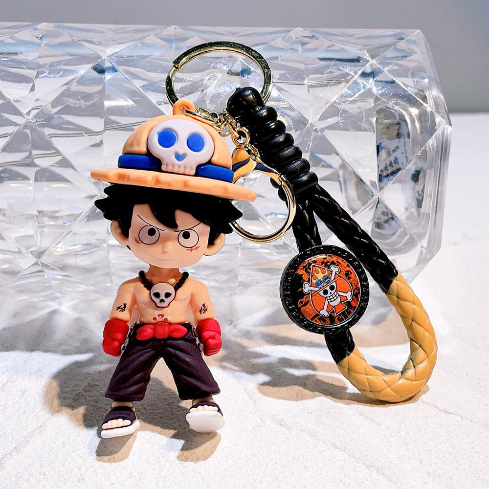 Stilvoller One Piece Schlüsselanhänger für Luffy Nami Sanji Zoro Fans Langlebiges Silikon-Accessoire