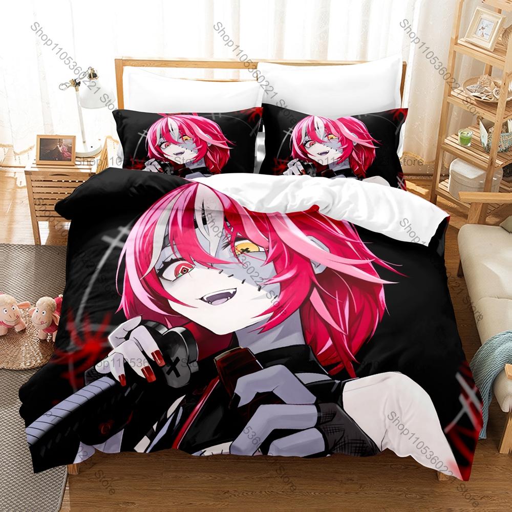Gothic Zombie Ollie Sword Udin Bear Mascot Print Duvet Cover + 2 Pillowcases Twin Full Queen King Kawaii Bedding Set