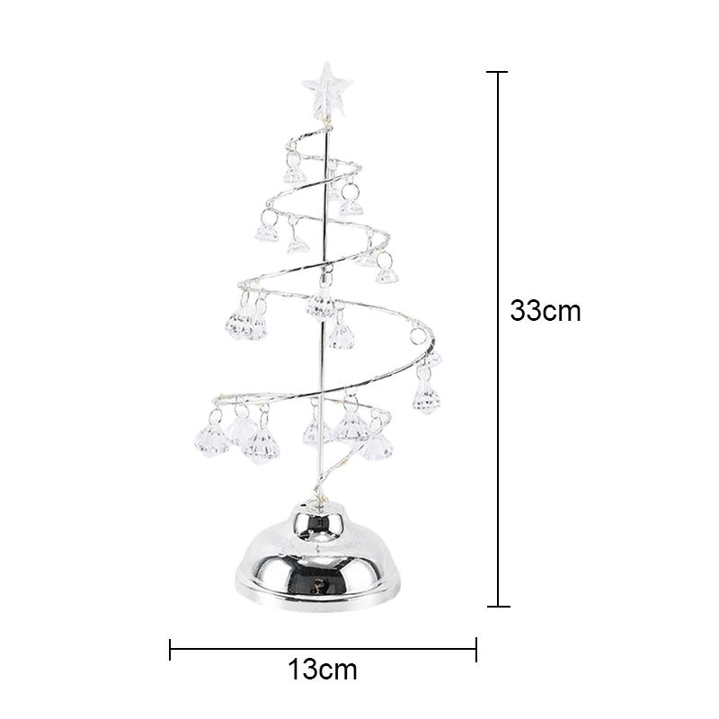 

Светодиодная хрустальная настольная лампа на батарейках для рождественской елки, современный декоративный светильник для спальни, гостиной, рождественских елок, подарок на Новый год battery серебряный