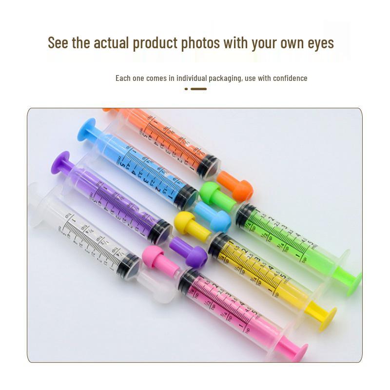 Press-Type Veterinary Syringe for Pet Feeding and Medicine