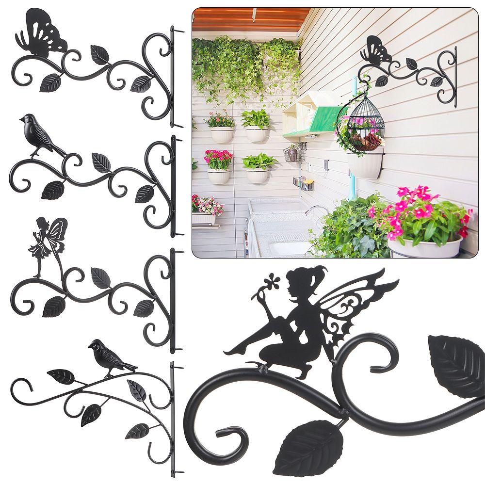 Black Garden Plant Hanger Hook Iron Flower Pot Hook Holder Durable Wall Mounted Plant Hanger