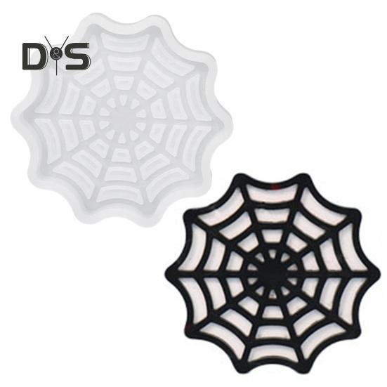 Halloween Coaster Resin Mold Skull Spider Web Tombstone Shape DIY Craft Epoxy Resin Casting Silicone Candle Cup Holder Candle Mould