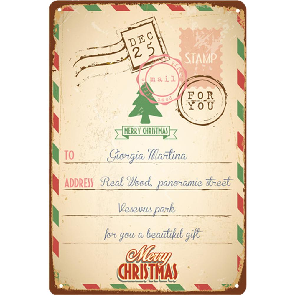 Merry Christmas Metal Tin Sign Plaque  Cartoon Elk Santa Claus Iron Painting Home Bar Cafe Pub Decoration Wall Art Plates