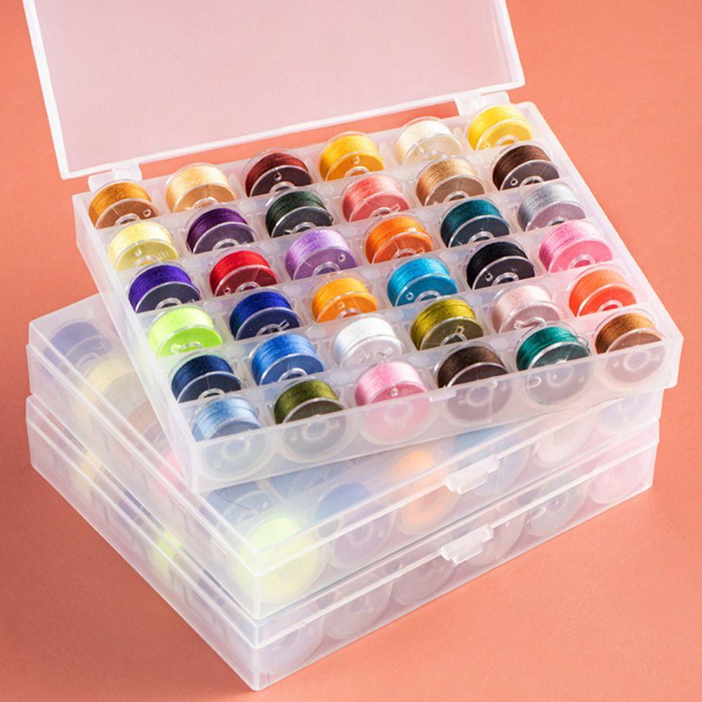 25/36Pcs Multicolor Sewing Machine Bobbin Box Replacement with Sewing Thread Sewing Machine Spools DIY Sewing Thread Set