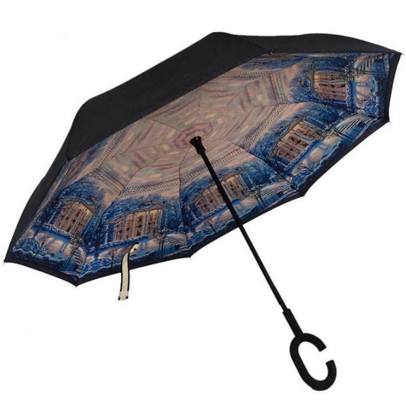 

Paraguas Guarda Chuva Invertido перевернутая подставка для автомобиля ветрозащитный перевернутый зонт от дождя женский с ручкой