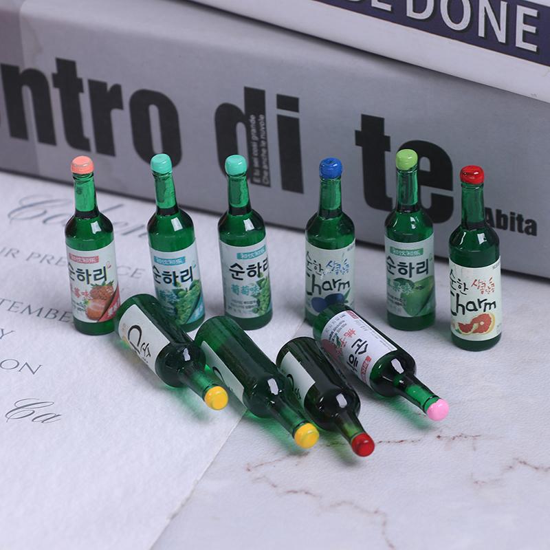 10Pcs 1:12 Dollhouse Miniature Wine Drink Model Pretend Play Food Kitchen Toys