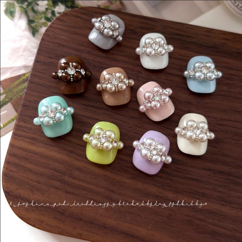 2-4mm Decorative Nail Pearls Resin Charms Stylish Beads for Creative Manicures
