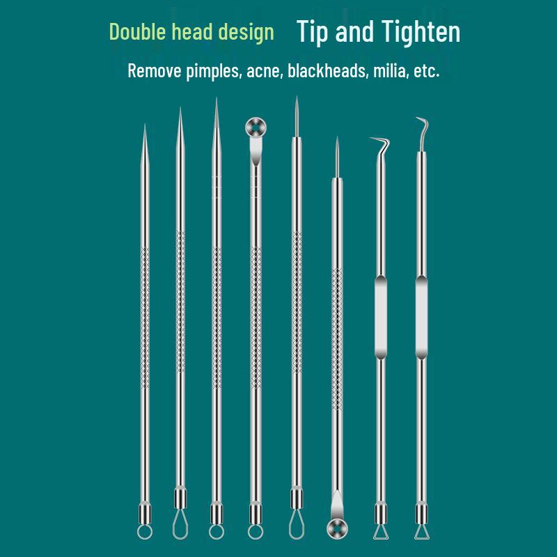 Precision Acne & Blackhead Removal Tweezers Set - Pimple Needle and Squeezing Tool