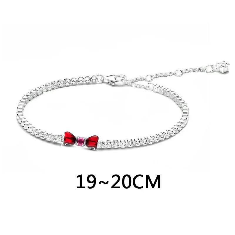 Classic Shiny Red Jewelry 925 Silver Exquisite Heart-shaped Bowknot Ring Necklace Bracelet Women's Jewelry Party Gifts