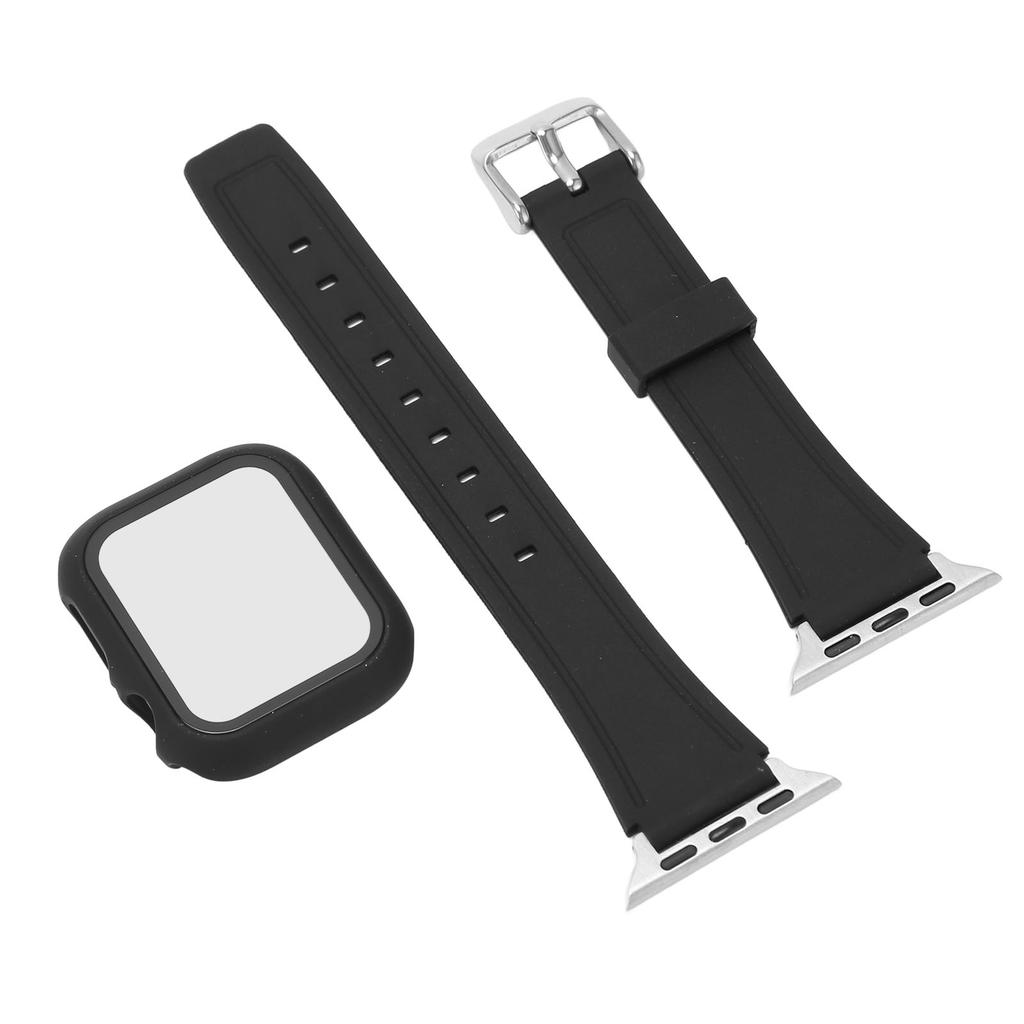 40mm Replacement Watchband Adjust Size PC Protective Case TPU Watch Strap for Iwatch Black