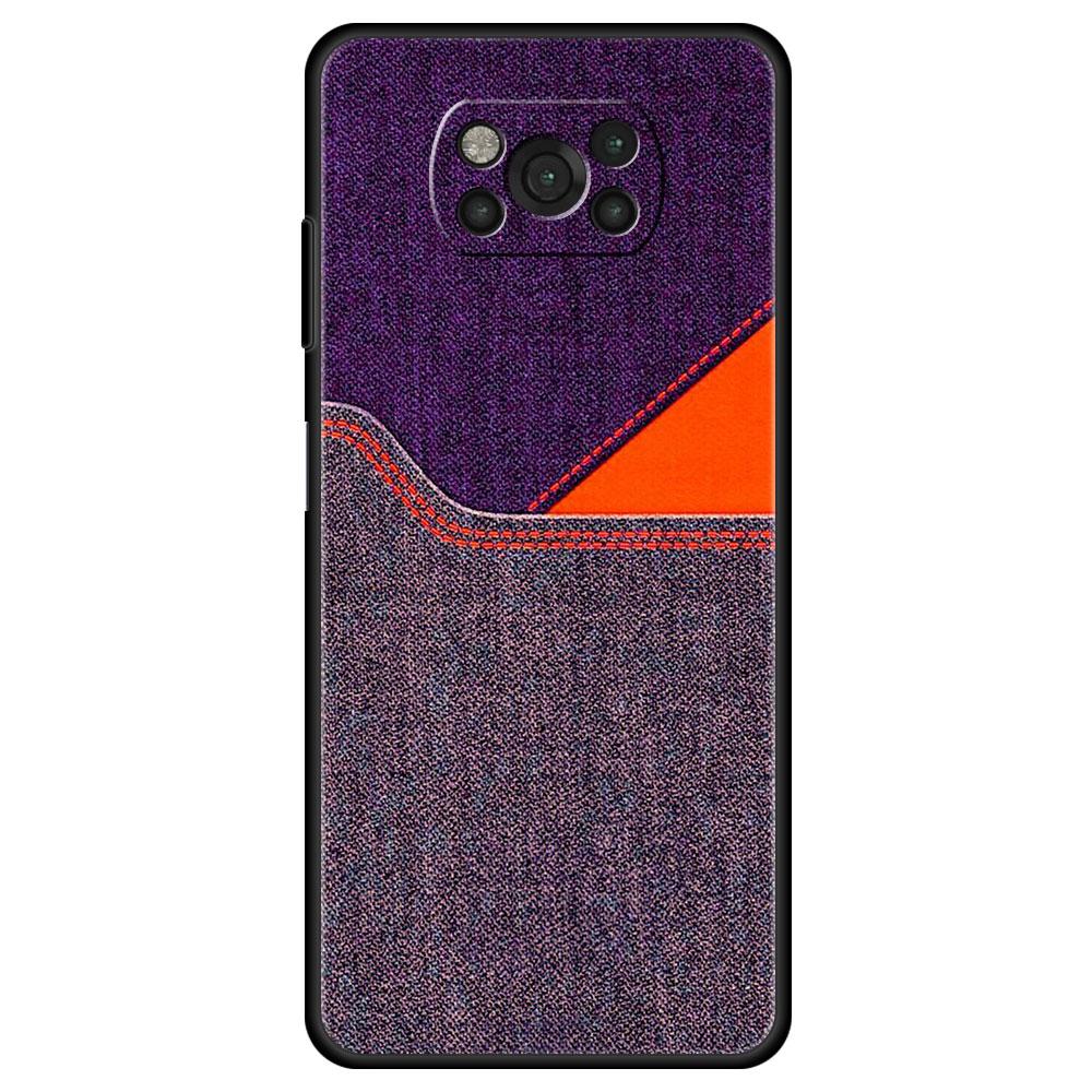 

Чехол для Xiaomi poco x3 pro x3nfc 3pro 12 12pro 12x 11 lite 11t 10t Funda, кожаный флип-кошелек с рисунком, синие джинсы, текстурный принт Poco F3