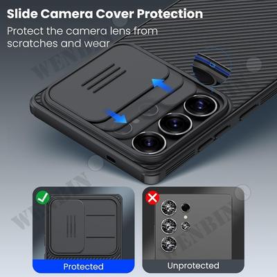 Case For Samsung Galaxy S25 S24 S23 Ultra Plus CamShield Pro Magnetic Slide Camera Case Back Cover Protection Cover Capa Fundas