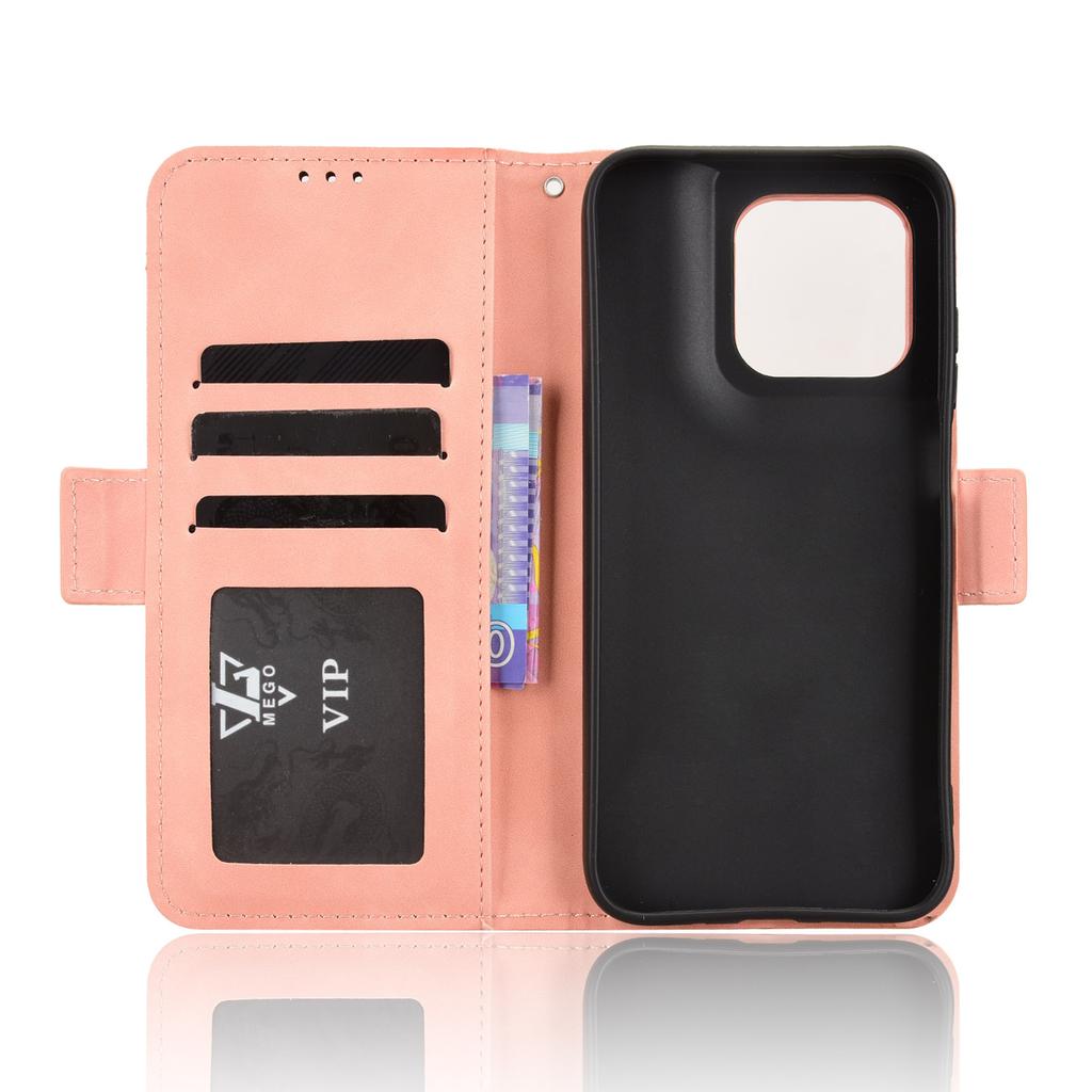 Wallet Case for Moto G67 5G - Leather/PU, Pink, With Card Holder