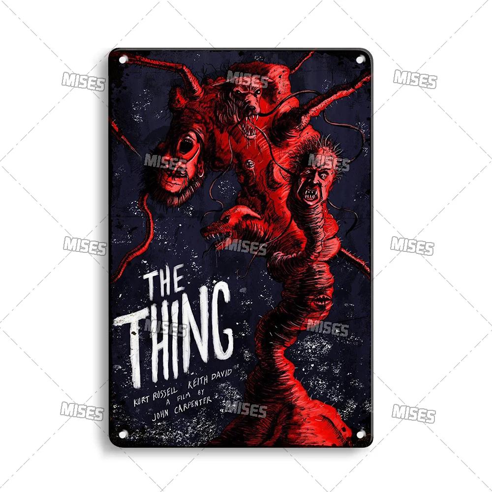 MISES Movie The Thing Metal Plaque Industrial Decor Metal Sign Vintage Metal Tin Sign Bar Home Metal Poster Old Decorative Plate