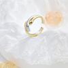 Adjustable Ring - 2.0g Dual-Tone Intertwined Open Cuff Design, Simple Yet Elegant Vacation Style, Women'S Ring for Daily and Holiday Occasions