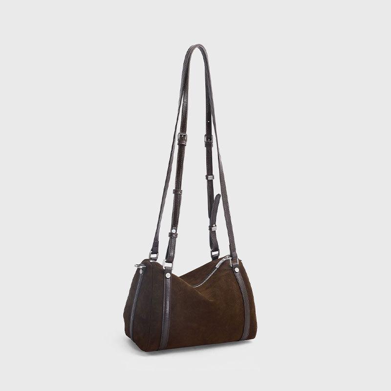 2025 Large Capacity Women's Suede Crossbody Bag - Autumn Winter Retro Frosted Pillow Style