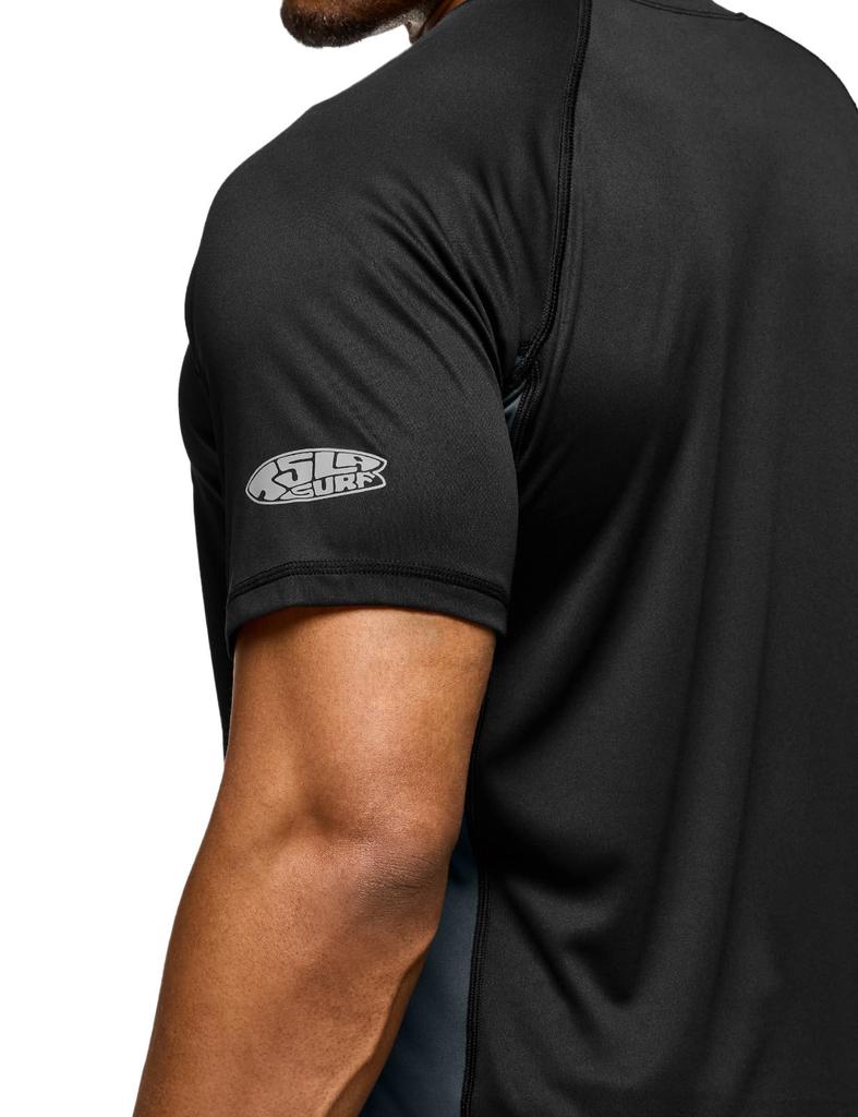 Tesla Short Sleeve Rash UV Flatlock Crew Neck Comfortable Waterproof UV Outdoor Men's Guard, Protection, Sweat-Wicking, Quick-Drying, Lightweight,