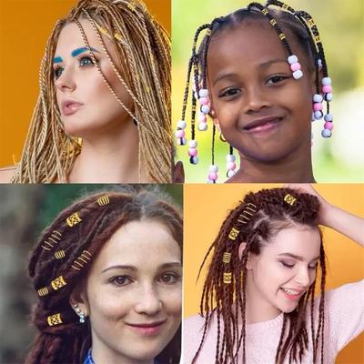 110 Adet Kristal Loc Süs Saç Teli Dreadlock Takısı Örgüler ve Burgular İçin Saç Süsü