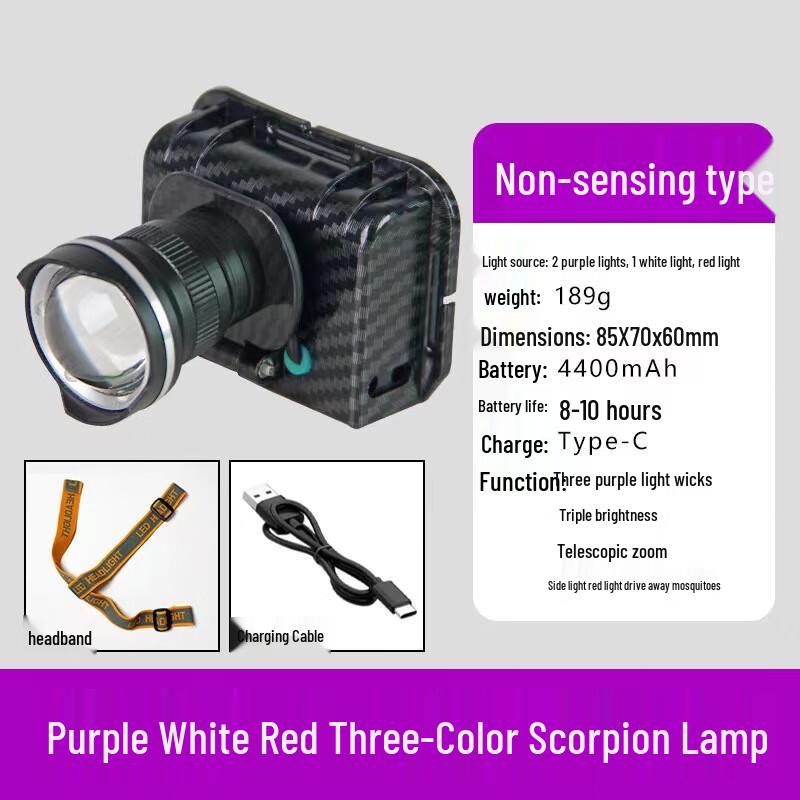 

UOSU Rechargeable LED Headlamp with Multi-Color Light