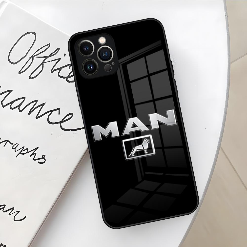 

Man Trucks Logo Phone Case for Iphone 17 16 Air 15 14 12 11 13 Pro Max Mini X Xr Xs Se Puls glass Cover iPhone17 Pro