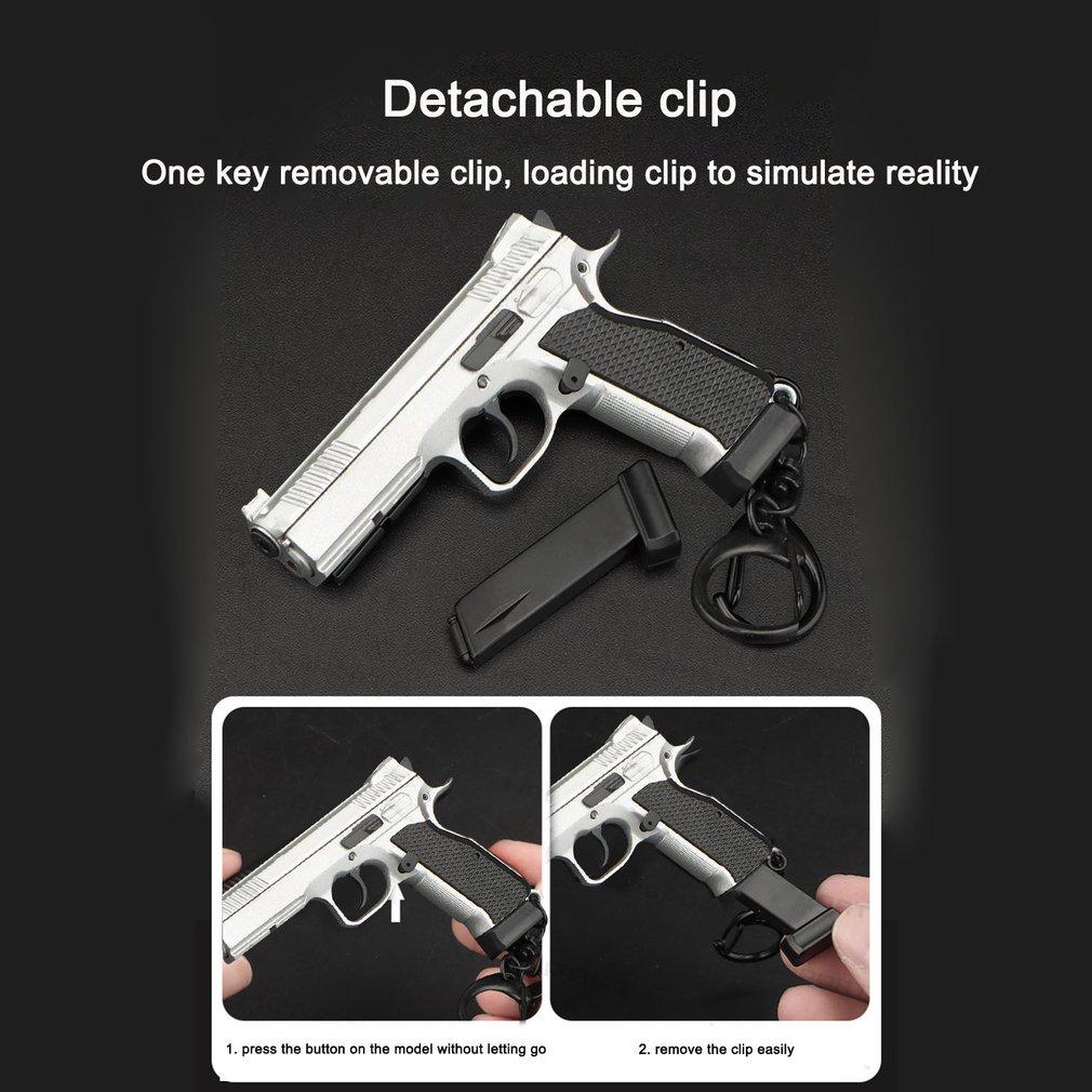 Klíčenka ve tvaru taktické pistole Odnímatelné mini přenosné dekorace Řetízkový kroužek