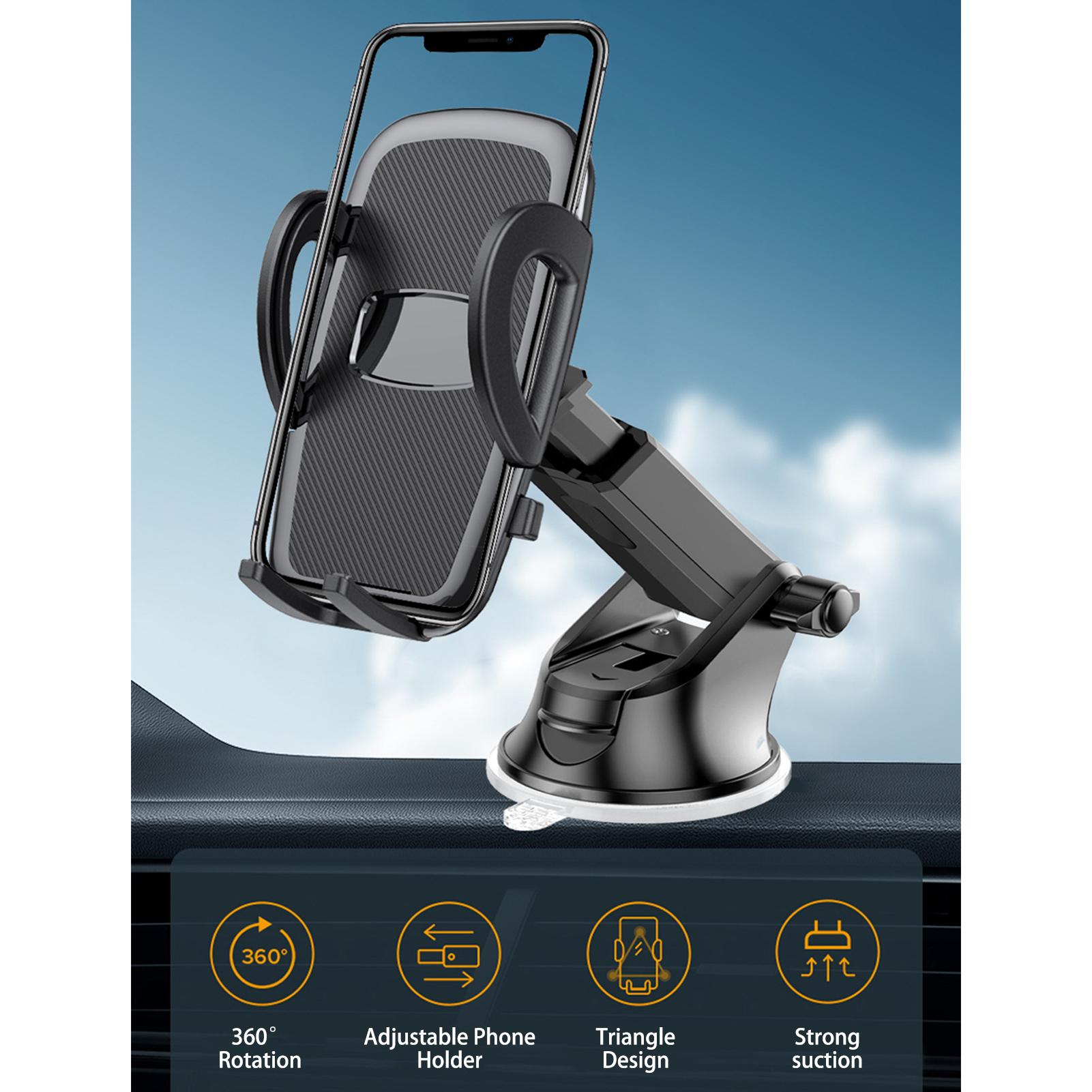 

Car Phone Holder Vent Clip Mount Stand with 360 degrees Rotation Strong Suction for Mobile Phones Width 45-90mm Premium Material Stable Anti Sk