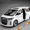 Grandi dimensioni 1/18 Toyota Alphard MPV modello di auto in lega pressofusa in metallo giocattolo modello di auto simulazione suono e luce regalo per bambini