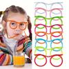 Reusable Circulating Straw PVC Loop Straws Crazy Straw Drinking Eyeglasses  Birthday Supplies