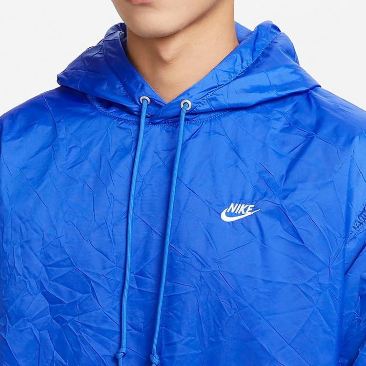 Nike Cortavento Folgado com Capuz Bordado com Logotipo Moletom de Treino Masculino Azul DQ4256-480