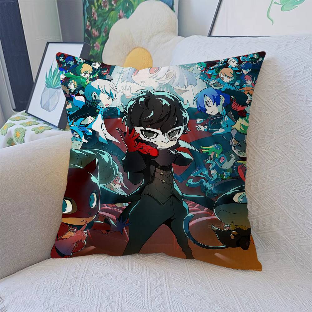 Classic Anime P-Persona 5 Cushion Cover Pillowcase Upholstery Sofa Throw Pillow Home Decor Pillowcas