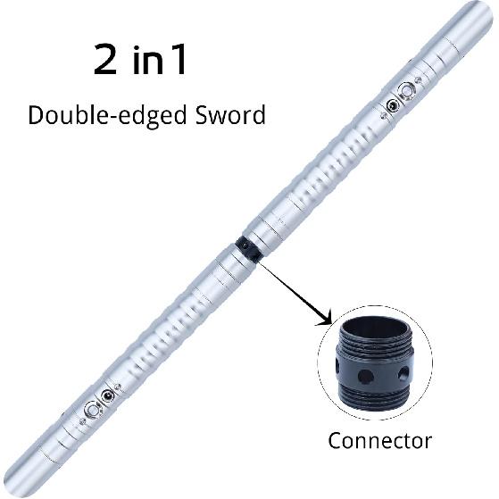 

KYBERS Basic Series Light Saber with 11 Colors Changeable Metal Hilt RGB Sabre Toy for Kids and Adults (Silver)