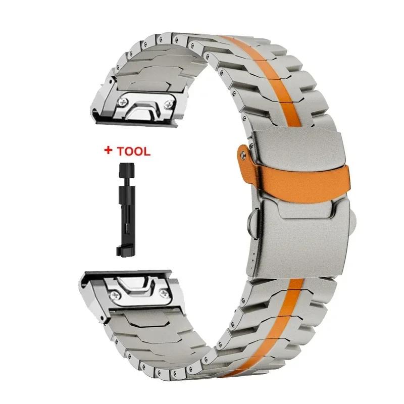 QuickFit 22 26mm Titanium Strap For Garmin Fenix 8 51mm 7 7X 6 6X Pro Stainless Steel Band For Garmin Fenix3 5 5X Plus Bracelet