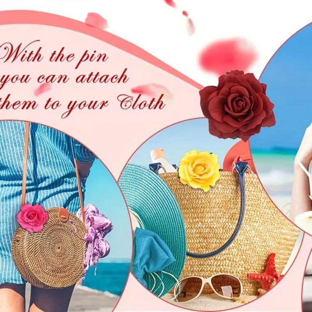 Simulation Flower Hair Clip 14cm Girl Hairpins Fashion Brooch Pin  Wedding Headwear