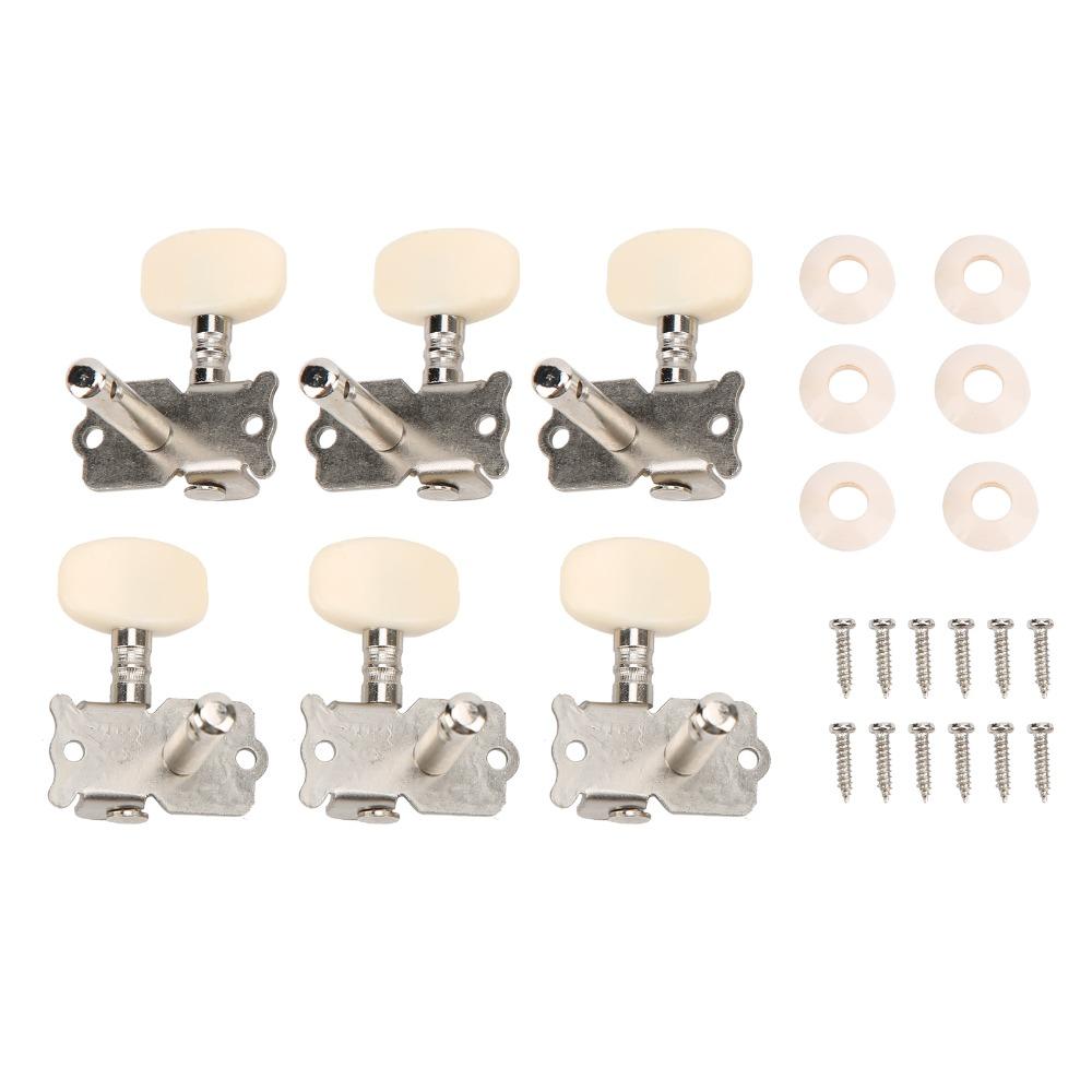 Big Square Head Guitar Machine Heads Silver Folk Instrument Tuning Pegs  For Acoustic Guitar