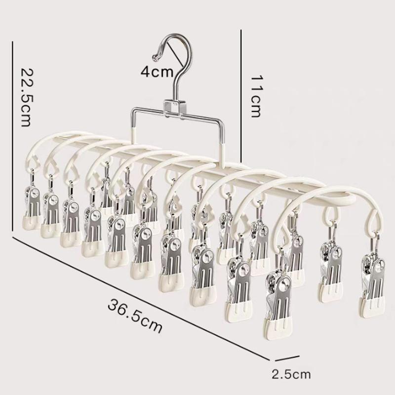 Design 20-Clip Stainless Steel Sock Drying Rack – A Multi-Functional Household Tool For Drying Socks, Underwear