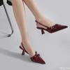 Fashion Women's Pointed High-heeled 2025 Summer New Item Slim Heel Sandals Party Women's Shoes Buckle Strap Slim Heel Sandals