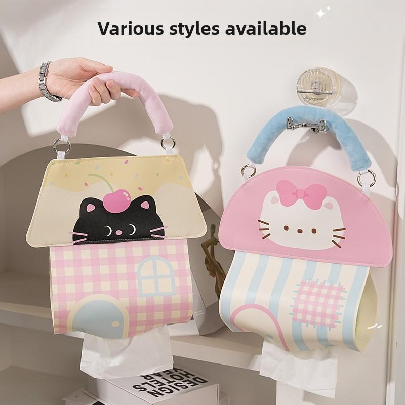 Cartoon Leather Tissue Box Holder For Home Decor With Wall Mount Design Suitable For Bedroom Living Room