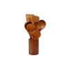 Non-Stick Pan Special: Teak & Acacia Wood Spatula, Stir-Fry Set, Salad Fork & Slotted Spoon