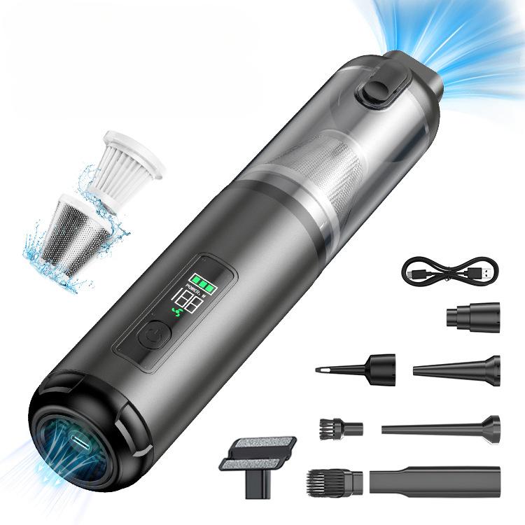Car Vacuum Cleaner Brushless Digital Display Large Suction Wireless Charging Handheld Small Car Home Mini Car Dust Removal