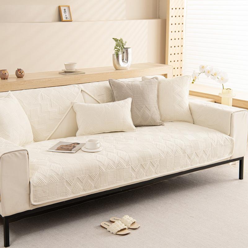 

Подушка для дивана, однотонный плюшевый чехол для дивана, стеганый утолщенный чехол для сиденья, новый легкий роскошный чехол 70*70cm