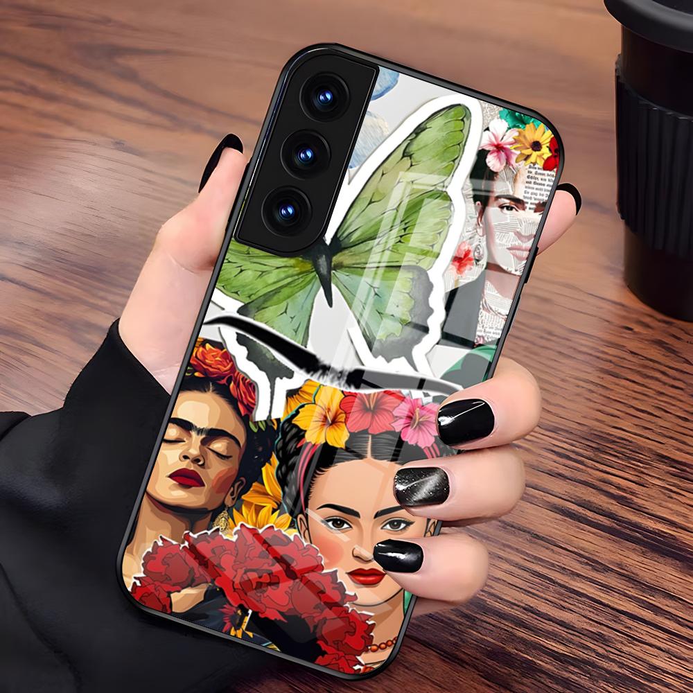 F-Frida Kahlo Phone Case For Samsung A25 A13 A33 5G A54 A36 A35 A56 A52 A14 Shockproof Glass Cover